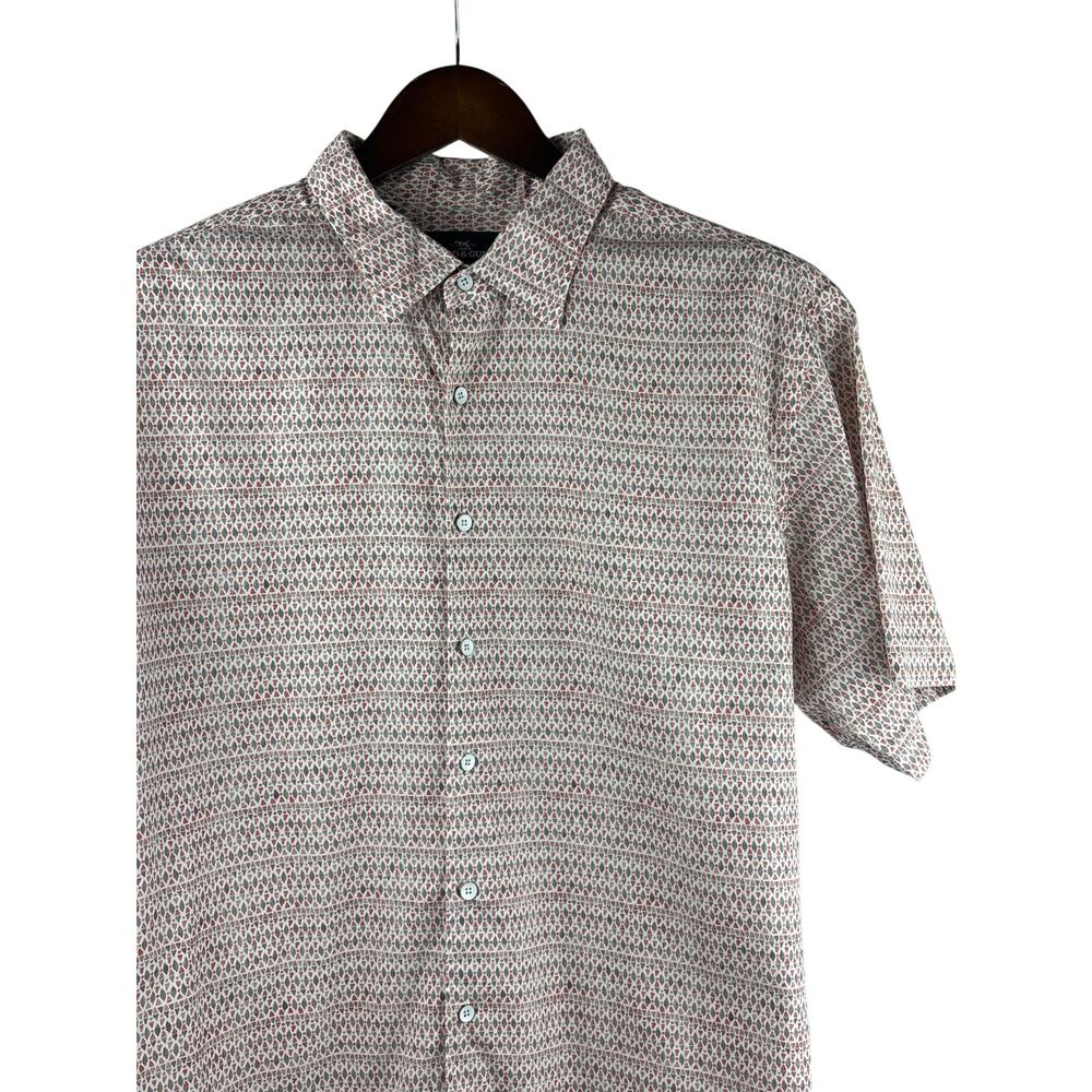 Men’s Rodd & Gunn 2XL Red & Gray Abstract Pattern Button Up - Picture 2 of 5